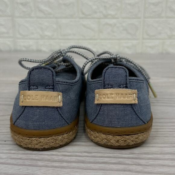 Cole Haan Cloudfeel Stitchlite Espadrille Shoes WMNS 5 Blue Lace Up Jute Wrapped - Picture 3 of 9